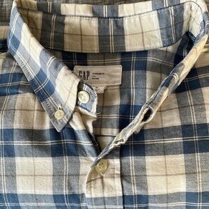 GAP oxford plaid button down NWT